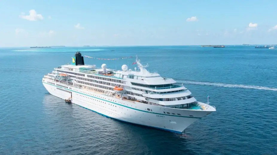 Cruise ship anchored near Male, Maldives