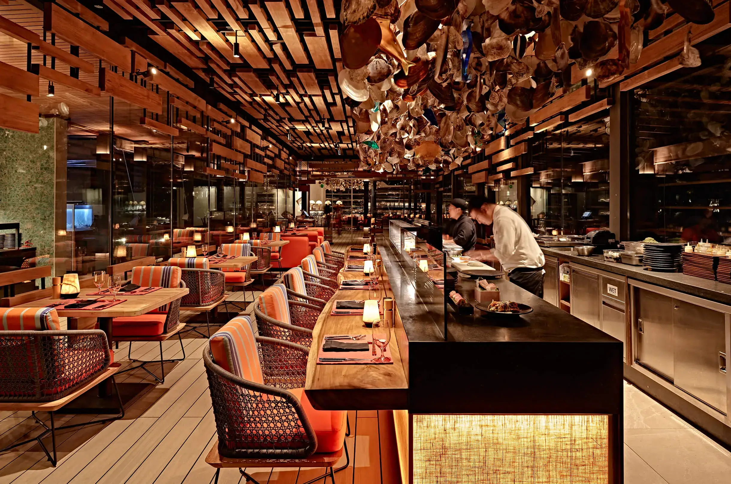 Kanusan overwater restaurant at Finolhu Maldives, known for Japanese cuisine.